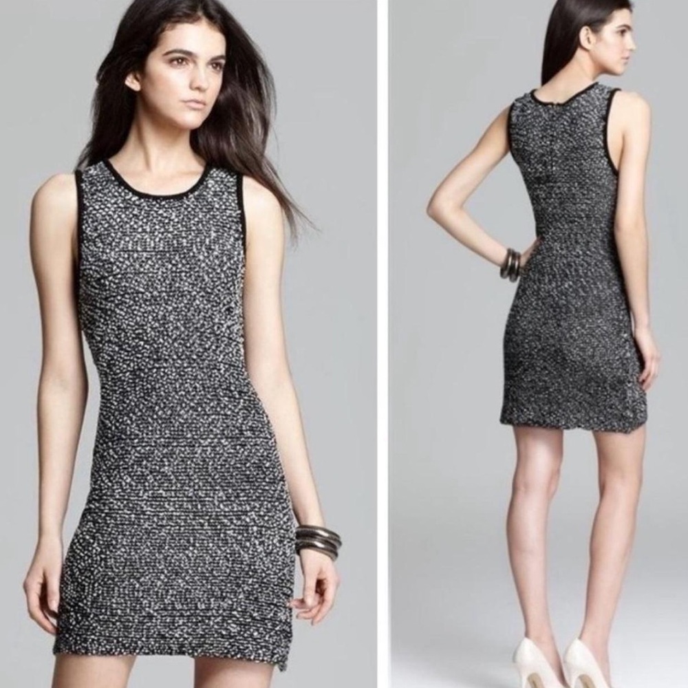 Alice + Olivia Sleeveless Black and White Knit Dress